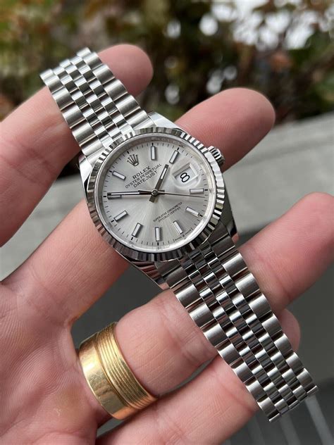 rolex silver datejust small|rolex datejust silver dial 36mm.